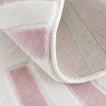 Kindervloerkleed Lucy rond kunstvezels - roze/wit