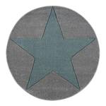 Kindervloerkleed Shootingstar rond kunstvezels - Lichtgrijs/mintgroen - Diameter: 133 cm