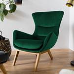 Fauteuil Hepburn I fluweel - Velours Shyla: Donkergroen - Donkere eikenhout