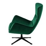 Fauteuil HEPBURN met kruisvoet fluweel - Velours Shyla: Donkergroen - Zwart