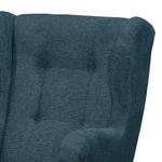 Fauteuil Marson geweven stof/microvezel - Geweven stof Roge: Donkerblauw - Zonder hocker