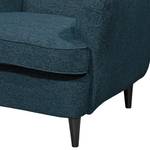 Fauteuil Marson geweven stof/microvezel - Geweven stof Roge: Donkerblauw - Zonder hocker