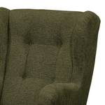 Fauteuil Marson geweven stof/microvezel - Geweven stof Roge: Olijfgroen - Zonder hocker