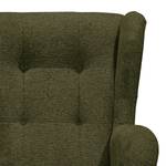 Fauteuil Marson geweven stof/microvezel - Geweven stof Roge: Olijfgroen - Zonder hocker