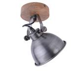 Wandlamp Samia II ijzer/deels massief hout - 1 lichtbron