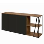 Buffet Albi Placage en bois véritable - Noyer / Noir