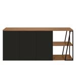 Dressoir Albi fineer van echt hout - Walnoothoutkleurig/Zwart