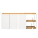 Buffet Albi Placage en bois véritable - Chêne / Blanc