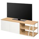 Meuble TV Albi Placage en bois véritable - Chêne / Blanc