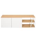 Meuble TV Albi Placage en bois véritable - Chêne / Blanc