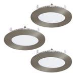 LED-Einbauleuchte Fueva (3er-Set) Polystyrol / Stahl - 3-flammig - Vernickelt