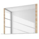 Miroir Shino Verre - Blanc / Imitation chêne - Largeur : 90 cm