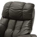 Fauteuil relax et repose-pieds Grunewald Cuir véritable / Imitation cuir - Limon - Marron clair