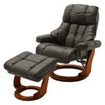 Relaxfauteuil Grunewald echt leer/kunstleer - Modder - Bruin