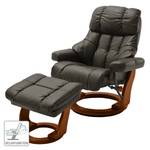 Relaxfauteuil Grunewald echt leer/kunstleer - Modder - Bruin