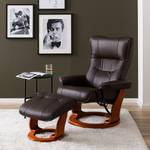 Fauteuil relax + repose-pieds Westerwald Cuir véritable / Imitation cuir - Marron