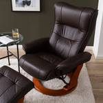 Fauteuil relax + repose-pieds Westerwald Cuir véritable / Imitation cuir - Marron