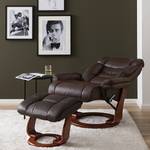 Fauteuil relax et repose-pieds Rimbach Cuir véritable / Imitation cuir - Marron