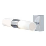 LED-badkamerlamp Lima melkglas/staal - 2 lichtbronnen