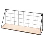 Wandplank Epcot massief paulowniahout/metaal - paulowniahout/zwart - Breedte: 45 cm