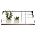 Wandplank Epcot massief paulowniahout/metaal - paulowniahout/zwart - Breedte: 45 cm