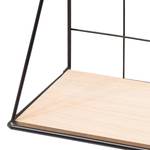 Wandplank Epcot massief paulowniahout/metaal - paulowniahout/zwart - Breedte: 45 cm