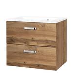 Mobile con lavabo Zeehan I Effetto quercia wotan - Larghezza: 60 cm