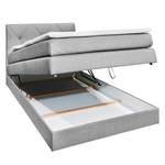 Lit boxspring Griggs Revêtement : tissu ainsi que le coffre de lit - Argenté - 120 x 200cm