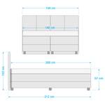 Boxspringbett Hatch Boxspringbett mit integriertem Topper, ohne Dekoration, Bezug: Webstoff - 140 x 200cm