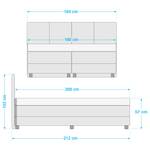 Boxspringbett Hatch Boxspringbett mit integriertem Topper, ohne Dekoration, Bezug: Webstoff - 160 x 200cm