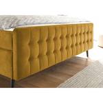 Lit boxspring Multia Revêtement : tissu - Jaune maïs