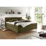 Lit boxspring Multia Revêtement : tissu - Vert olive