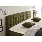 Lit boxspring Multia Revêtement : tissu - Vert olive