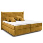 Lit boxspring Lindon Revêtement : tissu - Jaune maïs