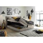 Letto boxspring Sunol I Incl. contenitori e testiera - Color grigio pallido - 160 x 200cm