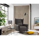 Fauteuil Lehi Velours - Gris - Fonction relaxation - Sans repose-pieds