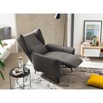 Fauteuil Lehi Velours - Gris - Fonction relaxation - Sans repose-pieds