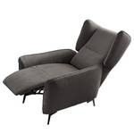 Fauteuil Lehi Velours - Gris - Fonction relaxation - Sans repose-pieds