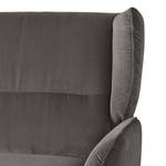 Fauteuil Lehi Velours - Gris - Fonction relaxation - Sans repose-pieds