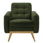 Fauteuil Oravi fluweel - Antiek groen