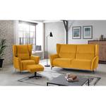 Fauteuil Lehi Velours - Jaune moutarde - Fonction relaxation - Sans repose-pieds