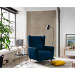 Fauteuil Lehi Velours - Bleu marine - Fonction relaxation - Sans repose-pieds