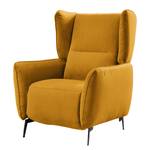 Fauteuil Lehi Velours - Jaune moutarde - Sans fonction - Sans repose-pieds