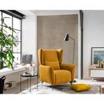 Fauteuil Lehi fluweel - Mosterdgeel - Geen functie - Zonder hocker