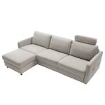 Ecksofa Barbon mit Schlaffunktion Flachgewebe - Lichtgrau - Breite: 236 cm - Longchair davorstehend links