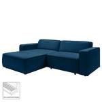 Hoekbank Conley fluweel - Marineblauw - Longchair vooraanzicht links