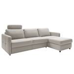 Ecksofa Barbon Flachgewebe - Lichtgrau - Breite: 256 cm - Longchair davorstehend rechts