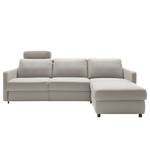 Ecksofa Barbon Flachgewebe - Lichtgrau - Breite: 256 cm - Longchair davorstehend rechts