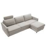 Ecksofa Barbon Flachgewebe - Lichtgrau - Breite: 256 cm - Longchair davorstehend rechts