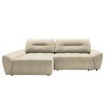 Ecksofa Marzan Strukturstoff - Hellbeige - Longchair davorstehend links